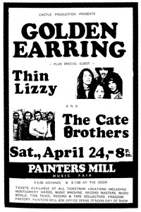 April 24, 1976 Golden Earring Painter's Mill show handbill